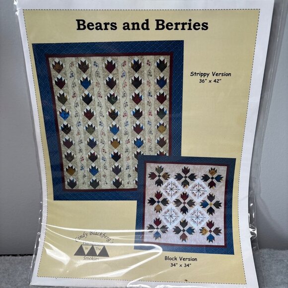 Bears and Berries Quilt Pattern by Cindy Blackberg  Two Versions: Strippy 36"x42 - Picture 6 of 6